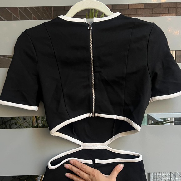 Staud Black & White Fig Cutout Mini Dress Size XS - Picture 5 of 9